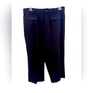 Black Wide Leg Women's Plus Capri Pants by Larry Levine Woman Stretch Size 18W